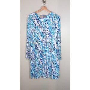 Ibkul Athleisure Sun Protection Vacation Tropical Animal Print Dress Size XL